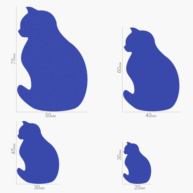 Форма и размеры набора каттеров Kit «Кошка»