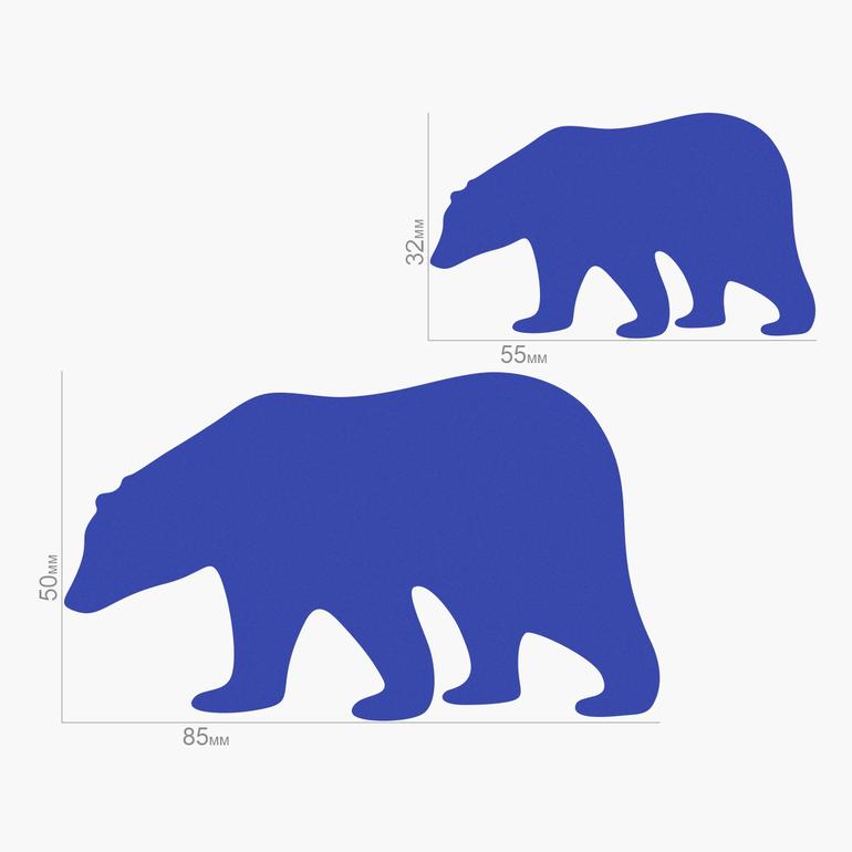 Форма и размеры набора каттеров Kit «Медведица-big»