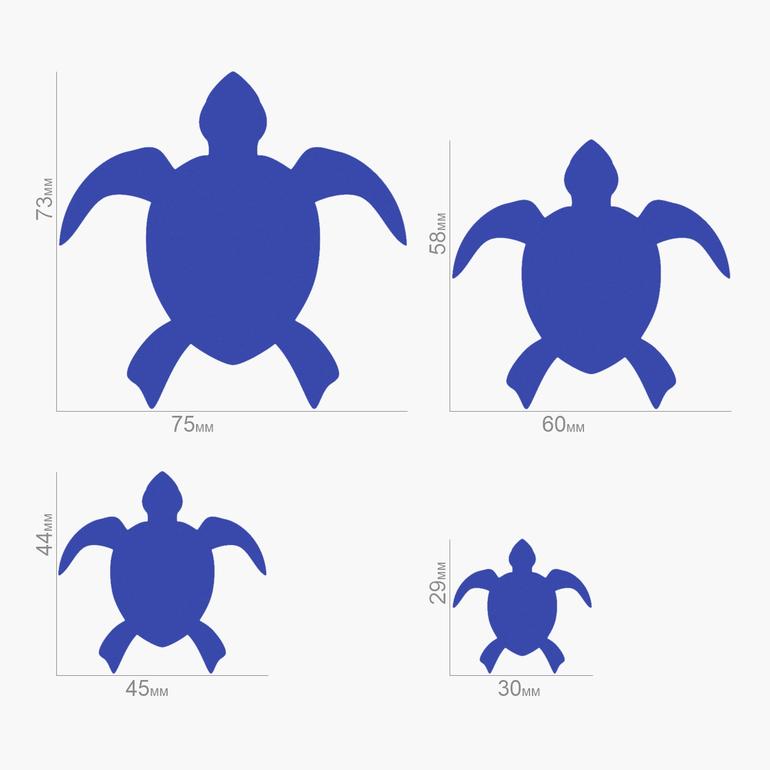 Форма и размеры набора каттеров Kit «Черепаха»